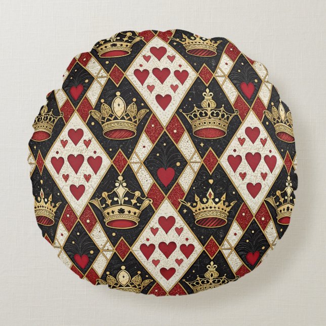 Cojín Redondo Reina de Corazones (Anverso)