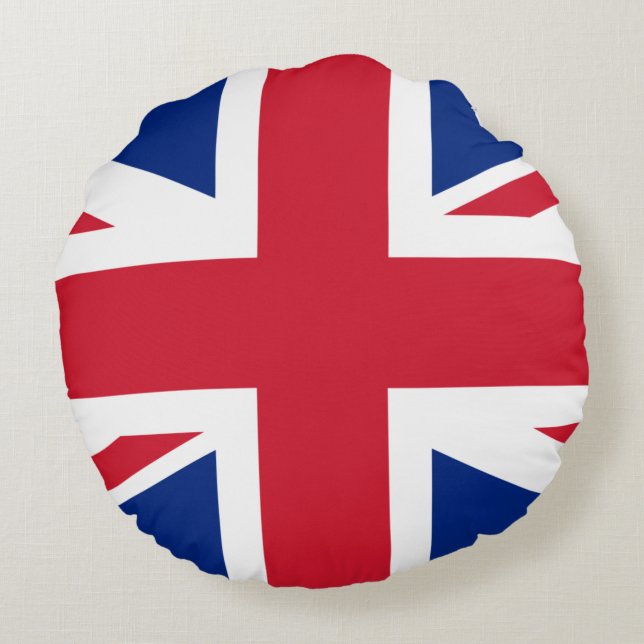 Cojín Redondo Reino Unido (Bandera Británica) (Union Jack) (Rein (Reverso)