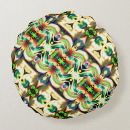 Cojín Redondo Relación verde y colorida con un estilo de cristal