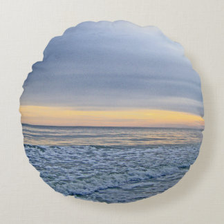 Cojín Redondo Relajante puesta de sol en el mar
