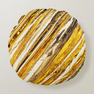 Cojín Redondo Relieve metalizado dorado Shimmering de otoño
