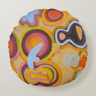 Cojín Redondo reloj amarillo