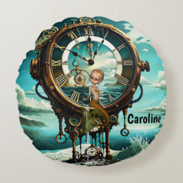 Cojín Redondo Reloj de vapor fantástico