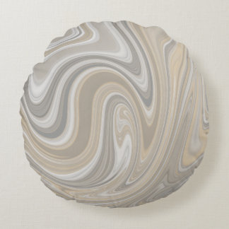 Cojín Redondo Remolinos abstractos beige y grises