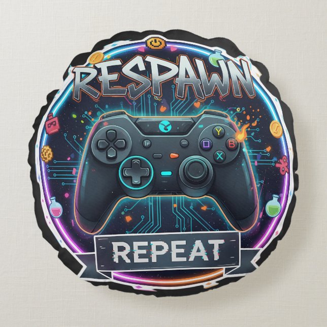 Cojín Redondo Reparación y repetición del controlador de gamer (Anverso)