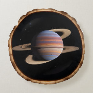 Cojín Redondo Representación artística de los anillos de Saturno