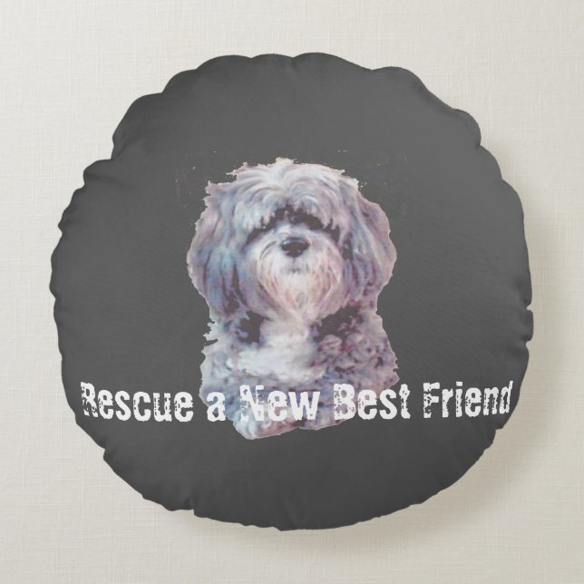 Cojín Redondo Rescue Dog Round Pillow (Anverso)