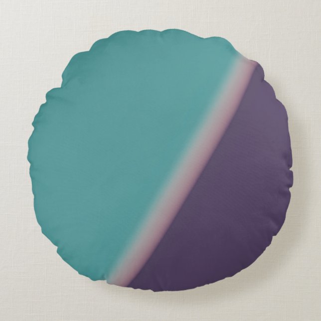 Cojín Redondo Resumen Art Turquoise Purple (Anverso)