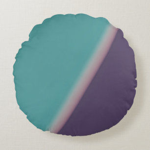 Cojín Redondo Resumen Art Turquoise Purple