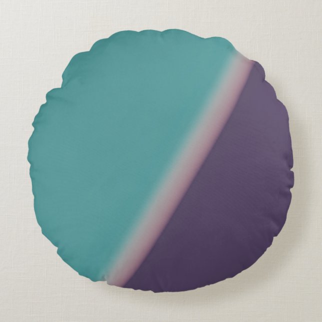 Cojín Redondo Resumen Art Turquoise Purple (Anverso)