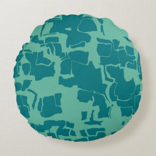 Cojín Redondo Resumen azul de Seabolt