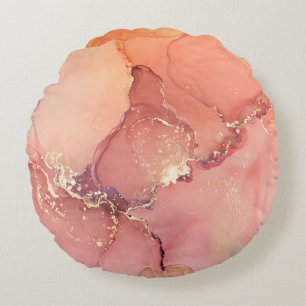 Cojín Redondo Resumen beige, fondo marrón, papel pintado. Mixin