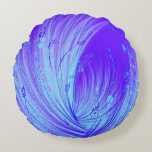 Cojín Redondo Resumen Blue Purple Enchant Garden
