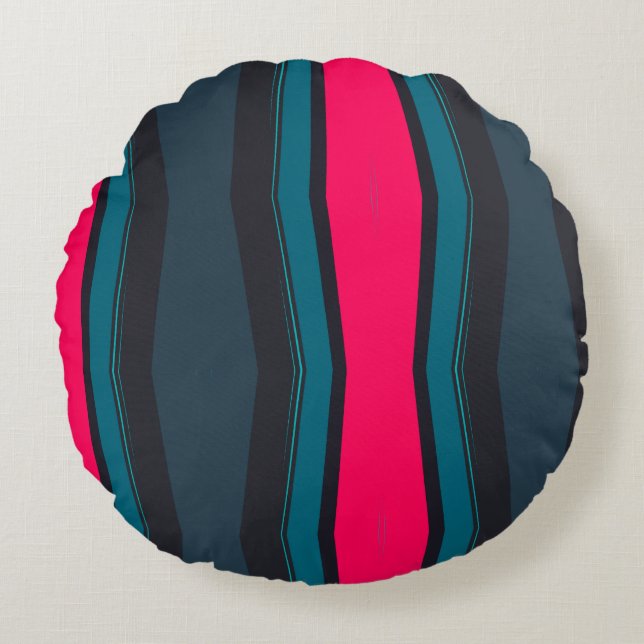 Cojín Redondo Resumen colorido (Anverso)