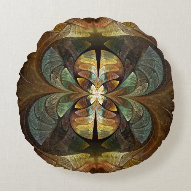 Cojín Redondo Resumen de abejas de burbujas de matriz de naturas (Anverso)