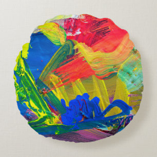 Cojín Redondo Resumen de antecedentes artísticos. Fondo pintado 