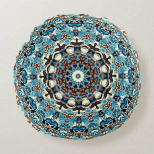 Cojín Redondo Resumen de fondo cuadrado. Ornamento de Mandala re