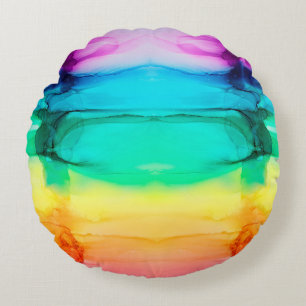 Cojín Redondo Resumen de fondo de color arcoiris, papel pintado.