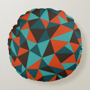 Cojín Redondo Resumen de fondo geométrico retro - Vintage