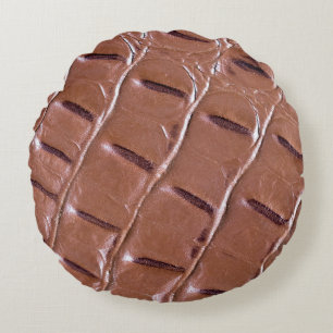 Cojín Redondo Resumen de fondo texturizado de cuero de cocodrilo