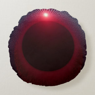 Cojín Redondo Resumen de la cámara de eco metálico con onda de s