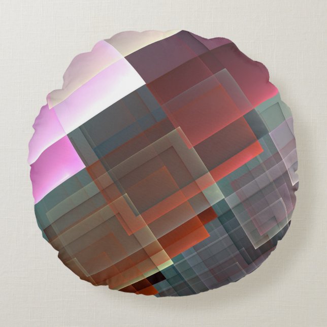 Cojín Redondo Resumen de la decoración de textura geométrica (Anverso)