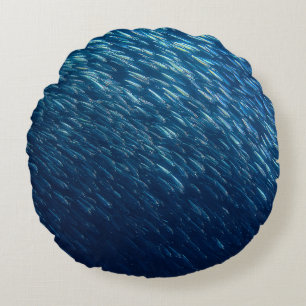 Cojín Redondo Resumen de la escuela de peces subacuáticos