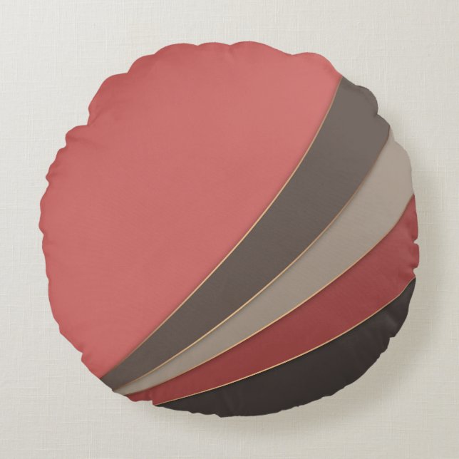 Cojín Redondo Resumen de la impresión geométrica simple y modern (Anverso)