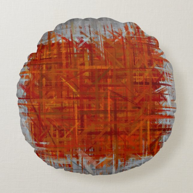 Cojín Redondo Resumen del arte de pintar #73 (Anverso)