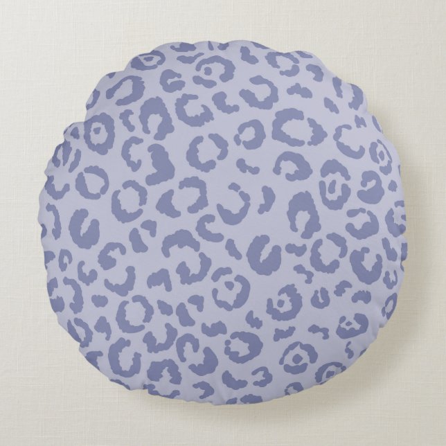 Cojín Redondo Resumen del patrón de leopardo moderno. Animales  (Anverso)