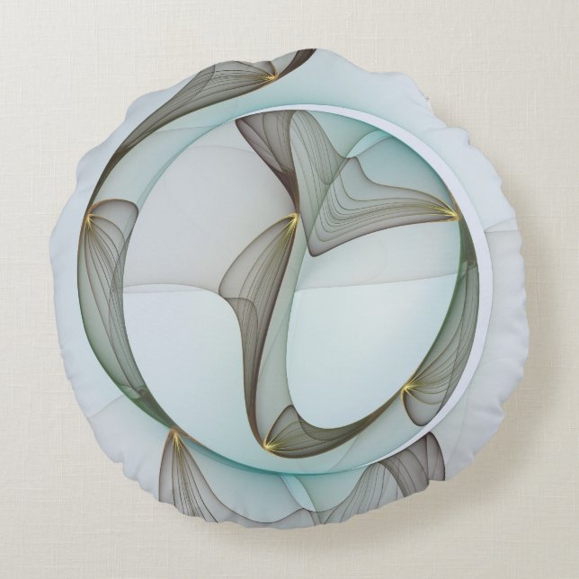 Cojín Redondo Resumen Elegancia dorada turquesa moderna (Reverso)