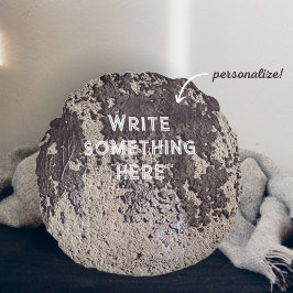 Cojín Redondo Resumen en blanco y negro (pared rota)