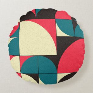 Cojín Redondo Resumen geométrico, ilustracion de arte computacio