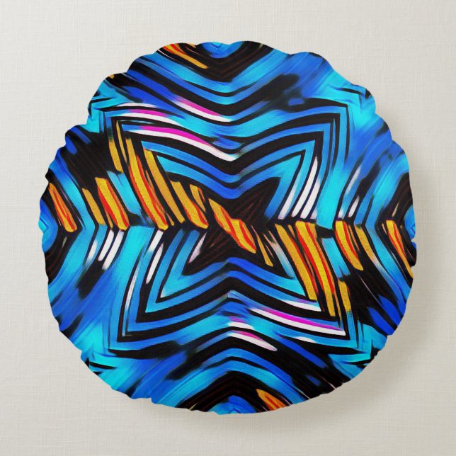 Cojín Redondo Resumen líquido moderno líquido moderno liquido ol (Anverso)