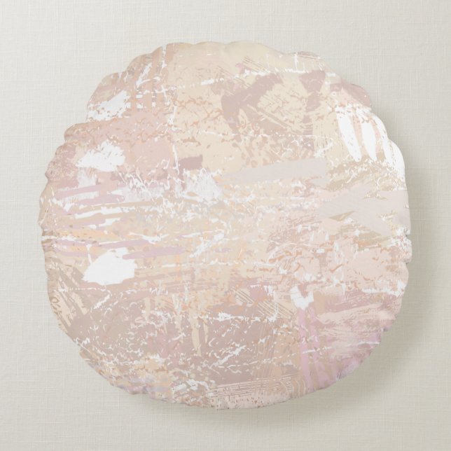 Cojín Redondo Resumen Mezcla Neutral (Anverso)