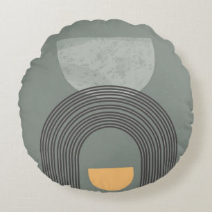 Cojín Redondo Resumen Patrón de formas bohemias