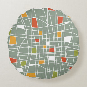 Cojín Redondo Resumen Seamless: Diseño de Patrones Modernos.