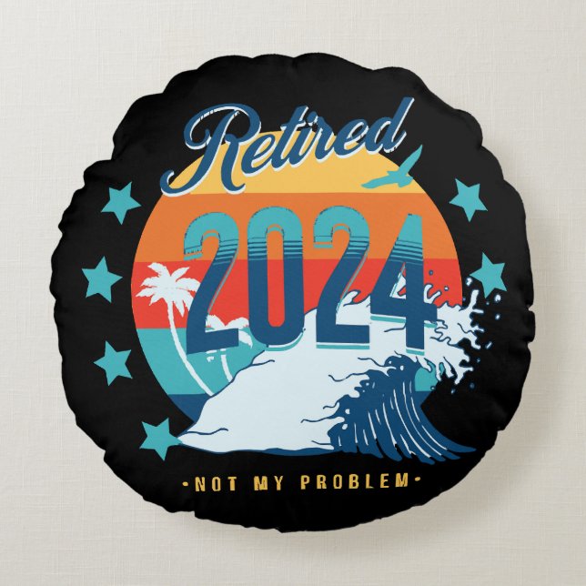 Cojín Redondo Retirado Oficialmente 2024 (Anverso)