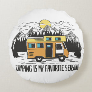 Cojín Redondo Retiro de Campervan en la Montaña