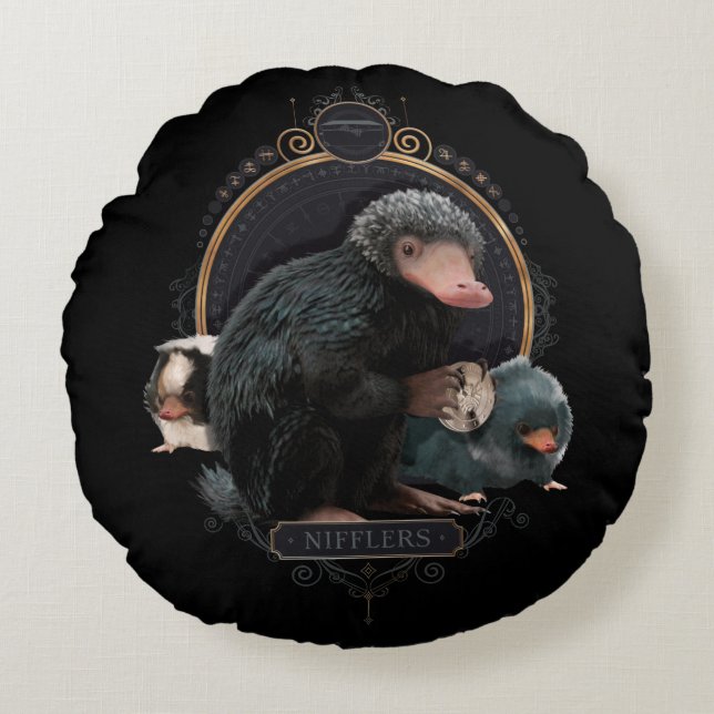 Cojín Redondo Retrato Art Nouveau de NIFFLER™s (Anverso)