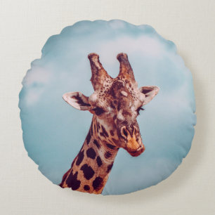 COJÍN REDONDO RETRATO DE GIRAFFE