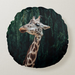 COJÍN REDONDO RETRATO DE GIRAFFE CUTE
