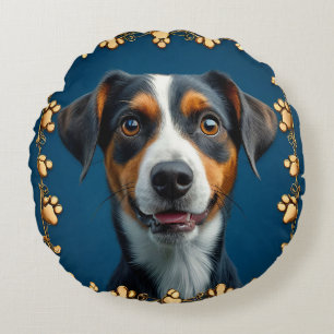 Cojín Redondo Retrato de perro lindo