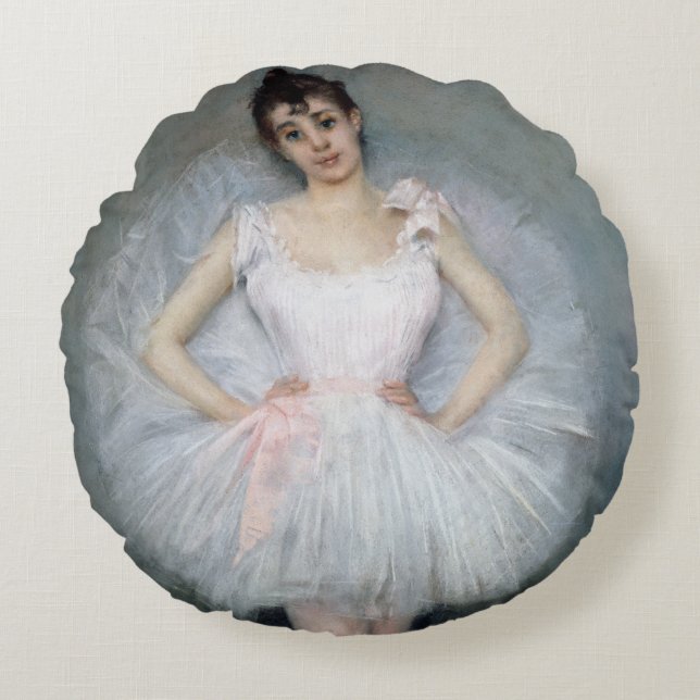 Cojín Redondo Retrato de una bailarina joven (Anverso)