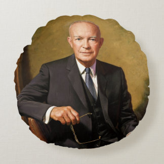Cojín Redondo Retrato del presidente estadounidense Dwight Eisen