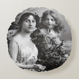 Cojín Redondo Retrato inmaduro de madre e hija