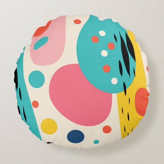 Cojín Redondo Retro Abstract Forest Pillow (Anverso)