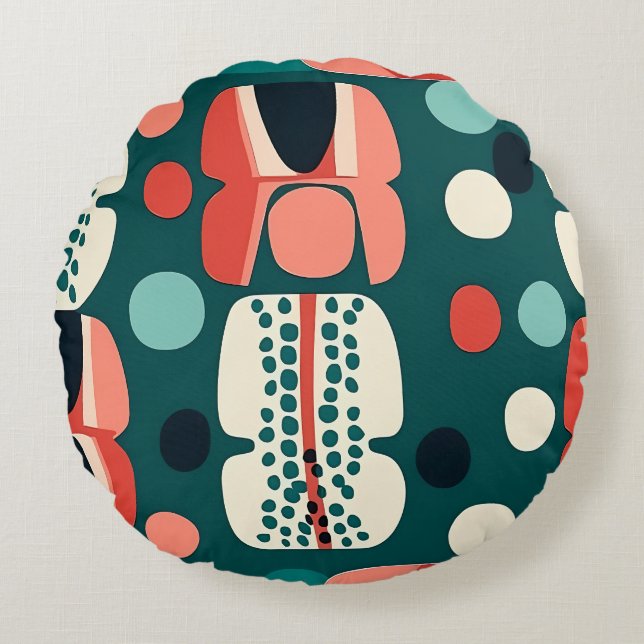 Cojín Redondo Retro Abstract Totem & Pod Pillow (Anverso)