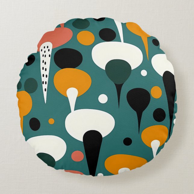 Cojín Redondo Retro Atomic Mushroom Pillow (Anverso)