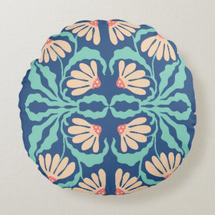Cojín Redondo Retro Daisies Birth Flower April